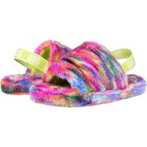 Brand New UGG Girls Fluff Yeah Pixelate Slip-On Slides, Size 13 Slippers